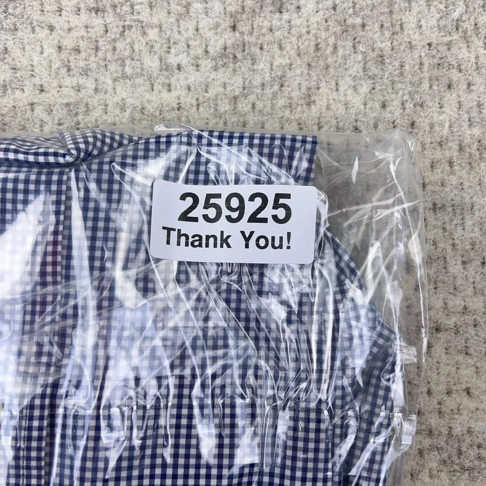 Brooks Brothers Shirt Men Medium Blue Button Up Madison Check Plaid Poplin - Picture 12 of 12